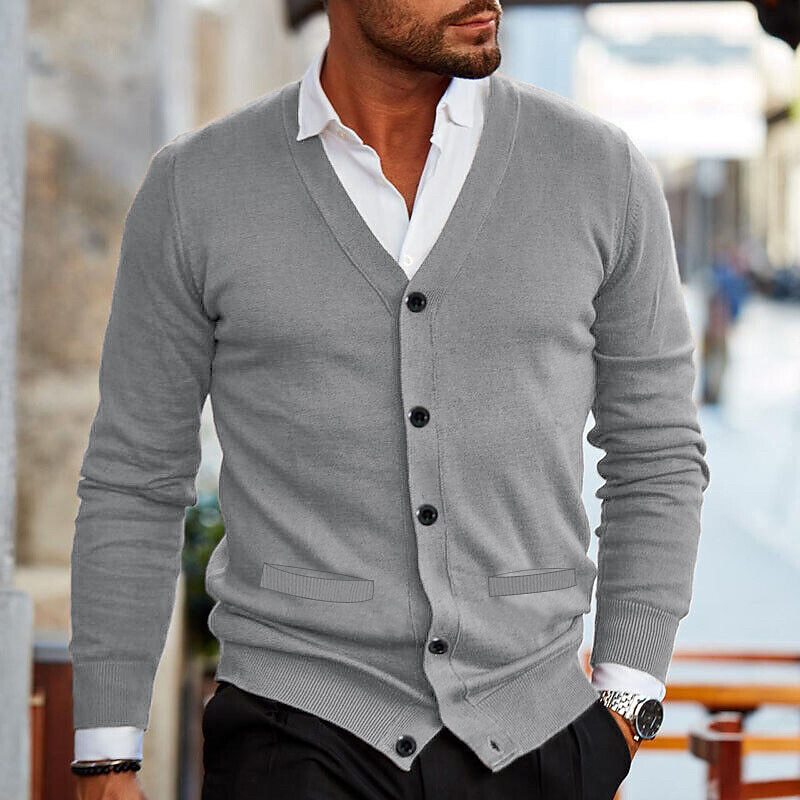 Men's V-Neck Casual Cardigan for Stylish Comfort