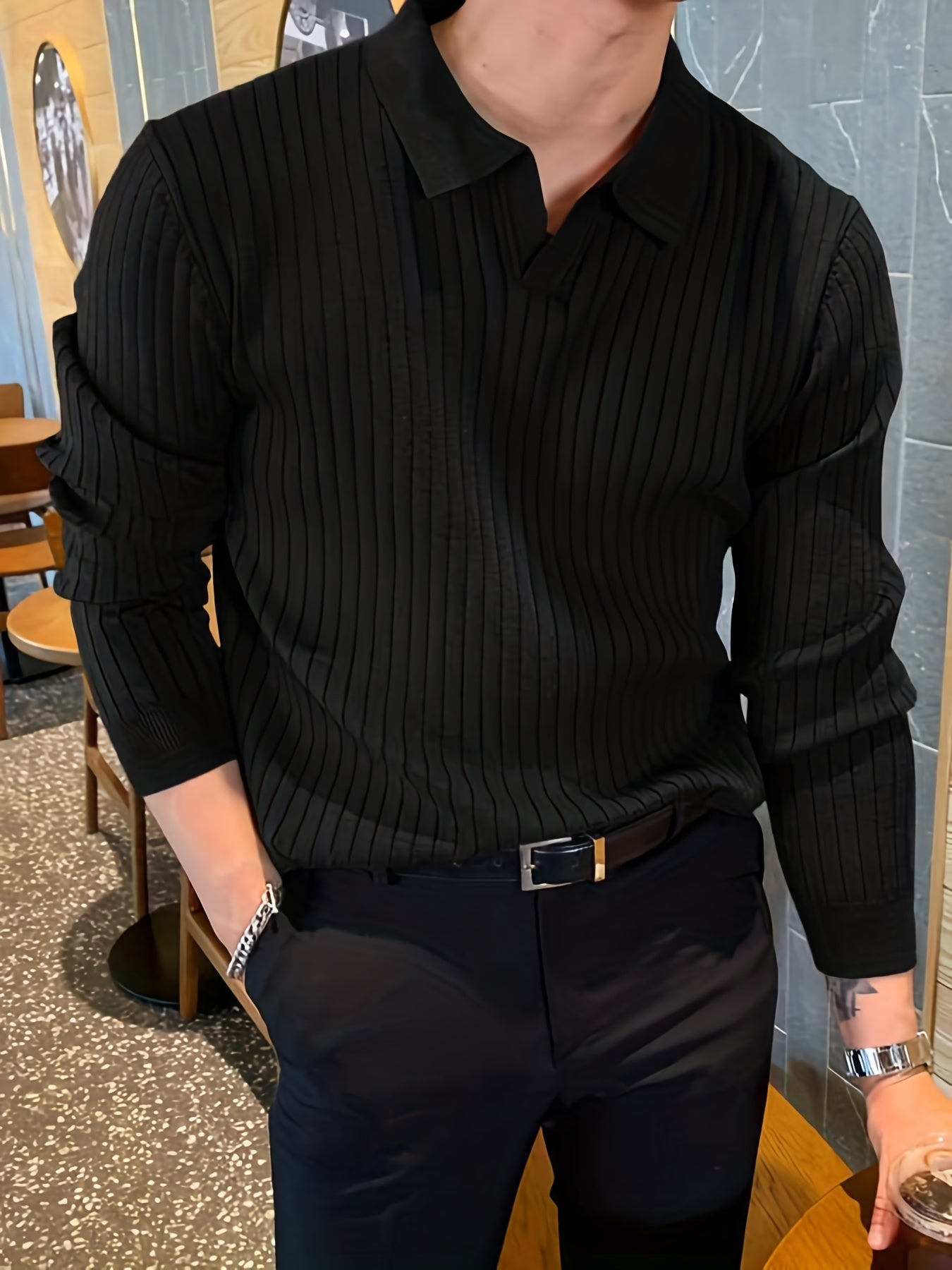 Men's V-Neck Knit Sweater