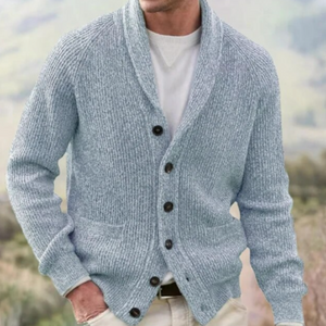 Men's V-Neck Ribbed Cardigan