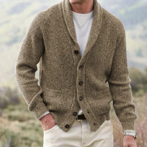 Men's V-Neck Ribbed Cardigan