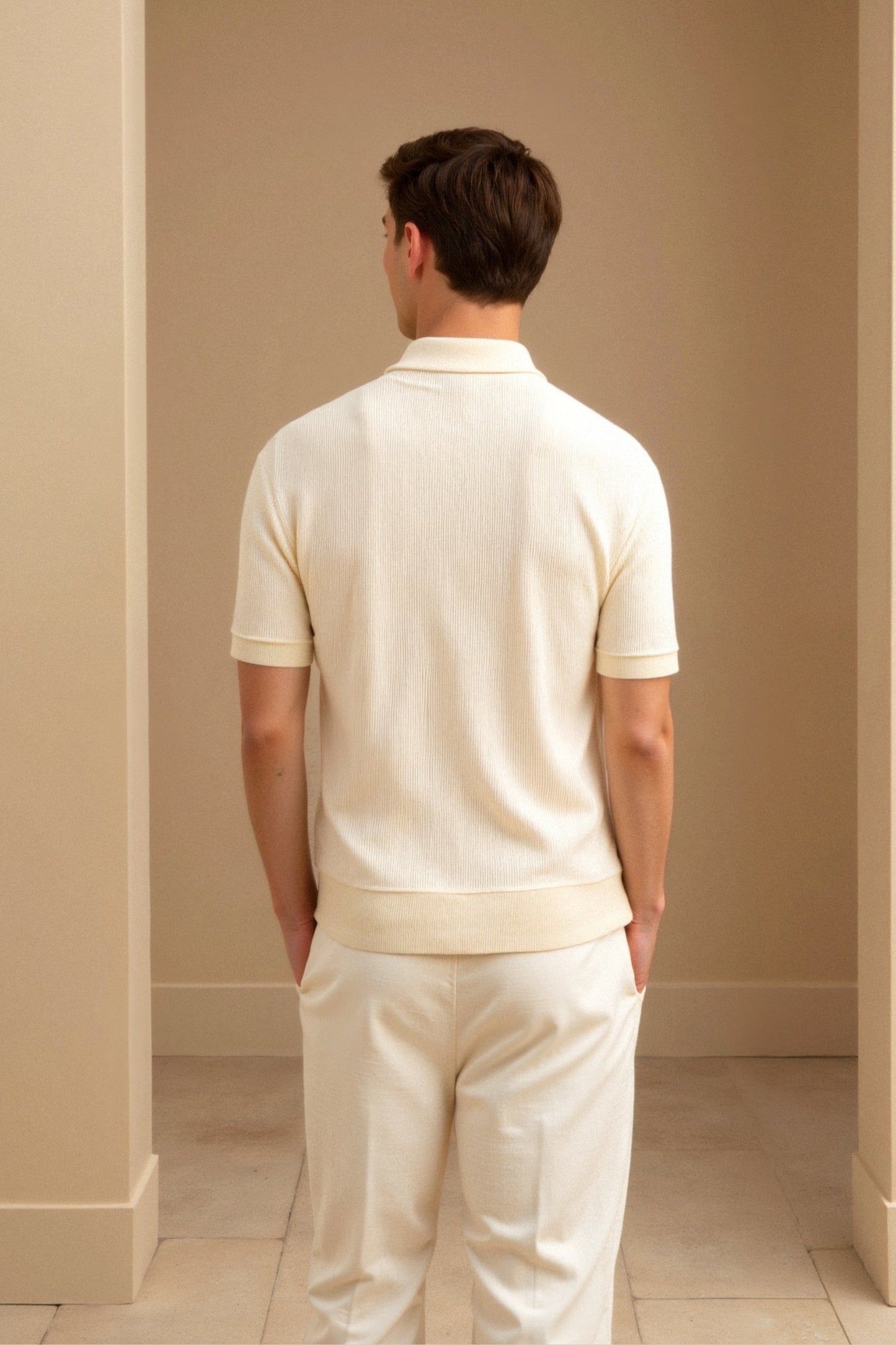 Men's V-Neck Short Sleeve Polo Shirt