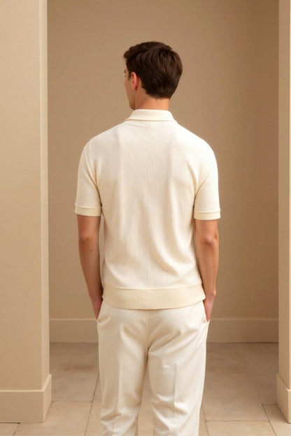 Men's V-Neck Short Sleeve Polo Shirt