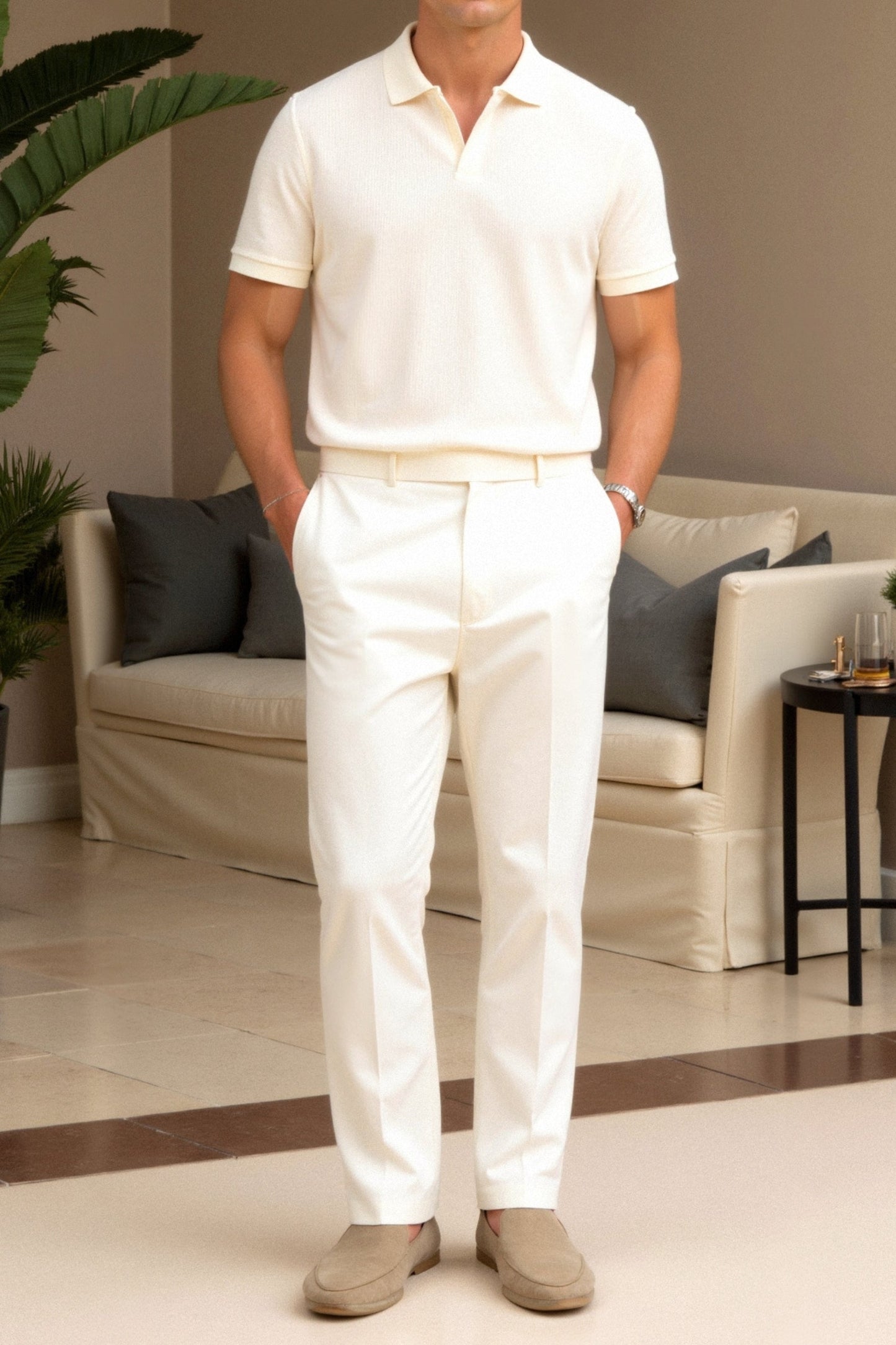 Men's V-Neck Short Sleeve Polo Shirt