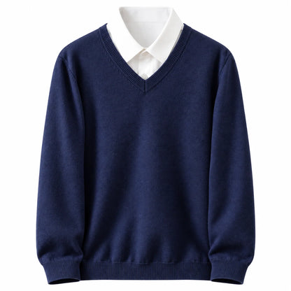 Men's V-Neck Sweater Classic Straight Fit