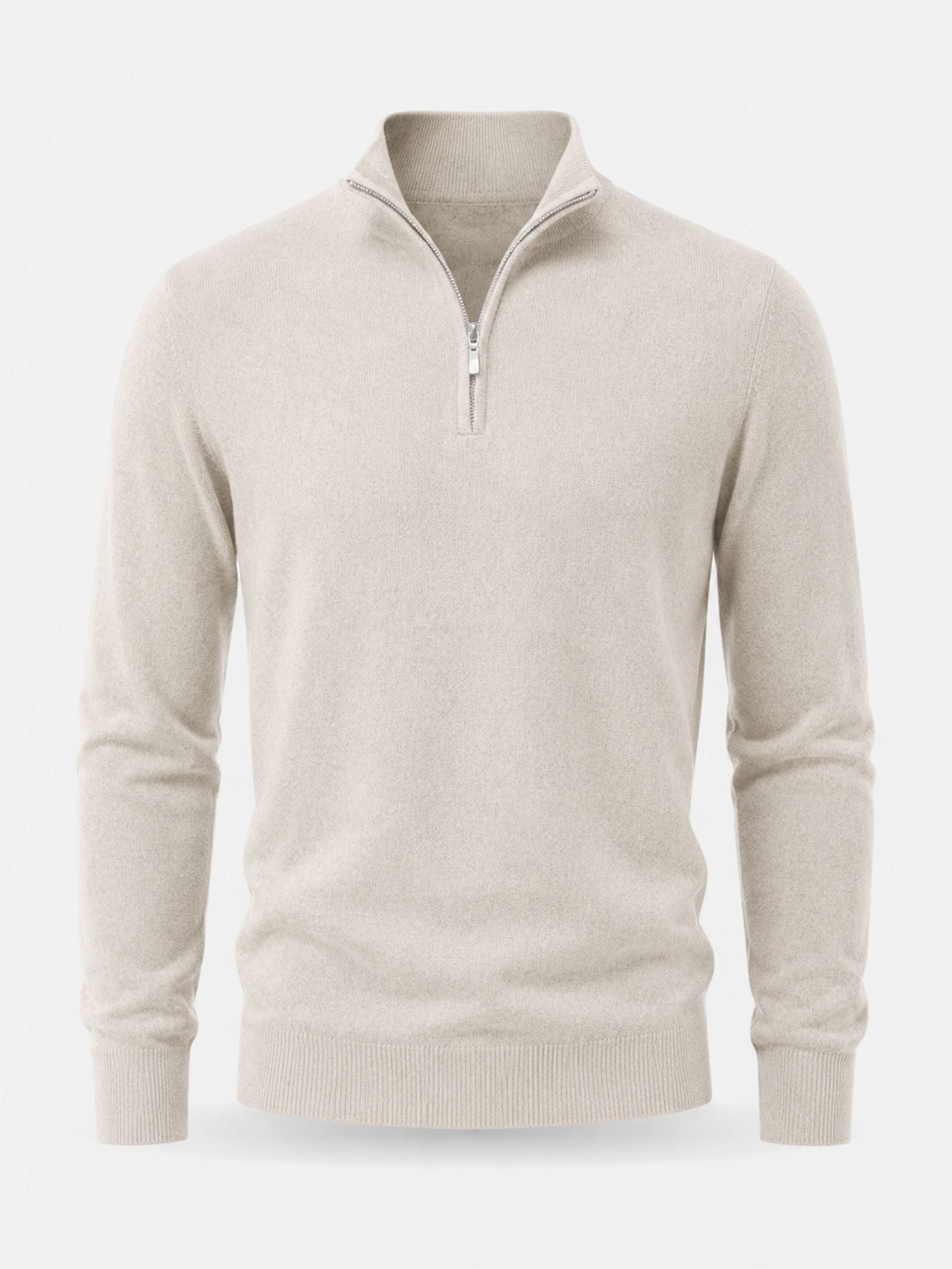 Men's V-Neck Sweater with Zipper Detail
