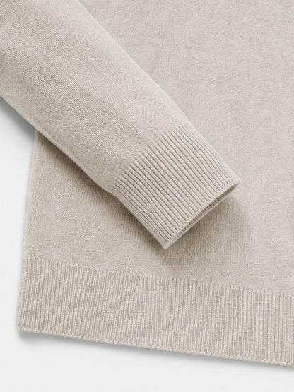 Men's V-Neck Sweater with Zipper Detail