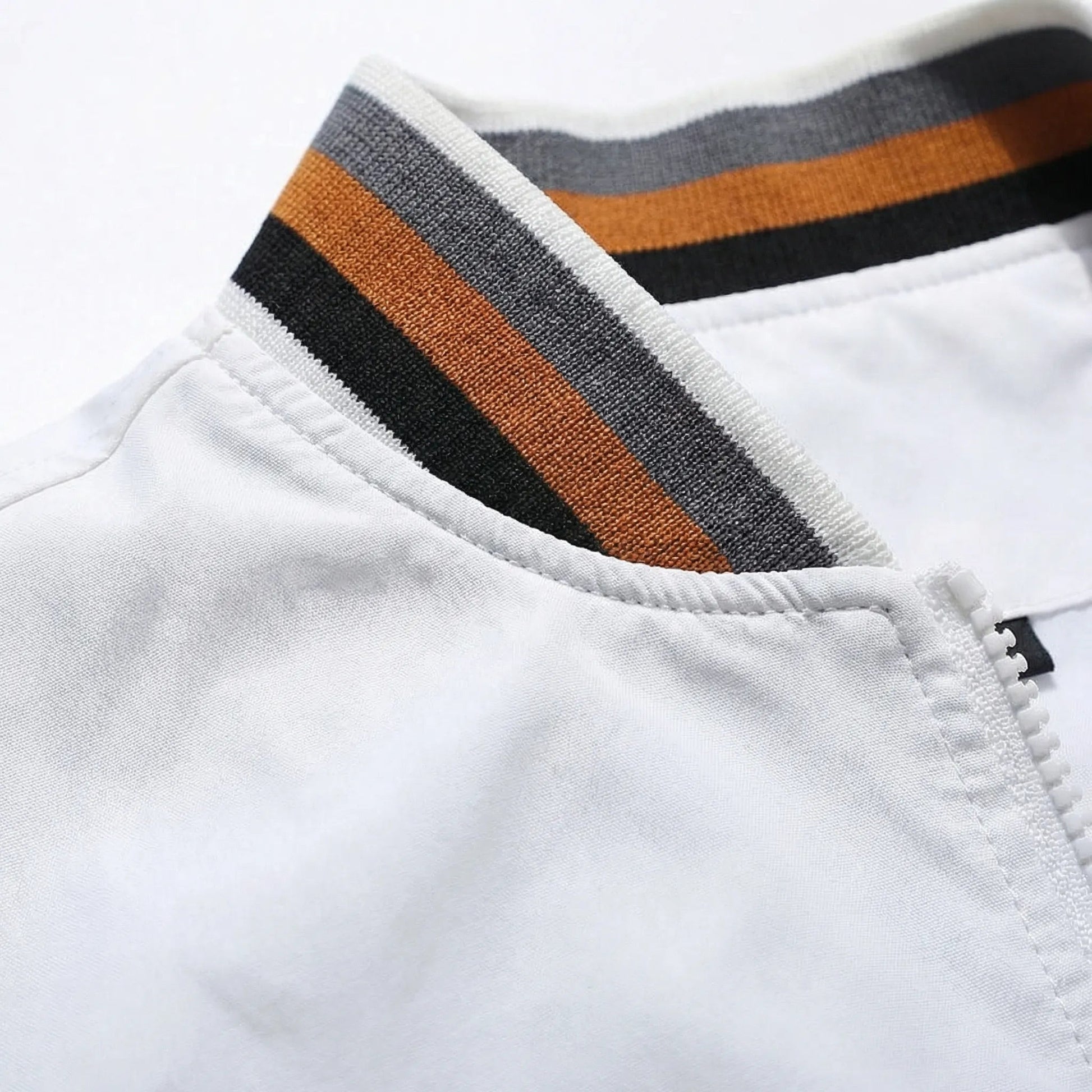 Men's Varsity Bomber Jacket with Striped Sleeves