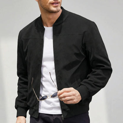 Men's Velvet Bomber Jacket with Zipper