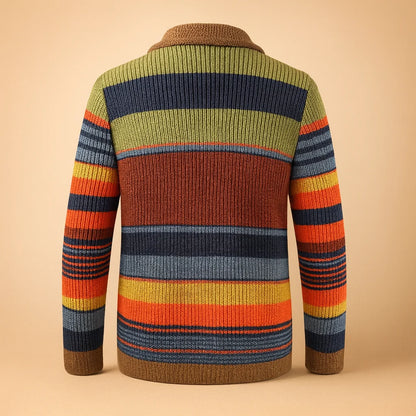 Men's Vintage Chunky Knit Cardigan with Buttons