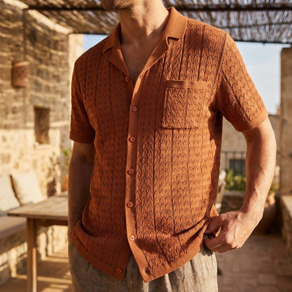 Men's Vintage Knit Polo Shirt