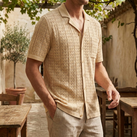Men's Vintage Knit Polo Shirt