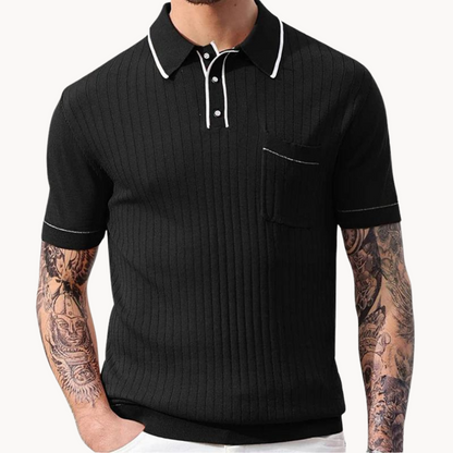 Men's Vintage Ribbed Polo Shirt