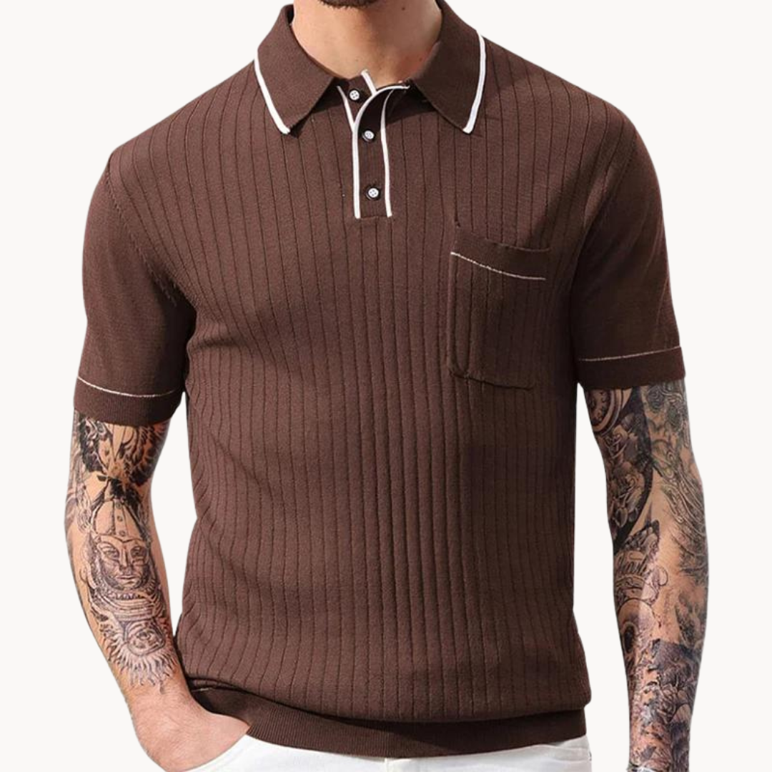 Men's Vintage Ribbed Polo Shirt