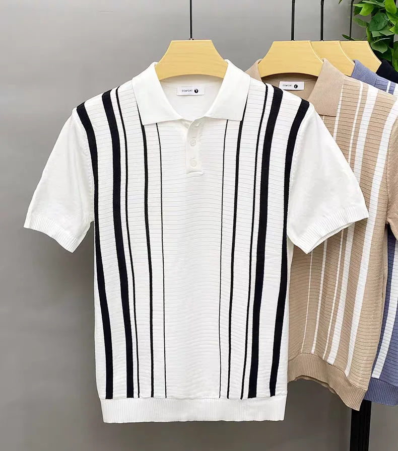 Men's Vintage Stripe Polo Shirt