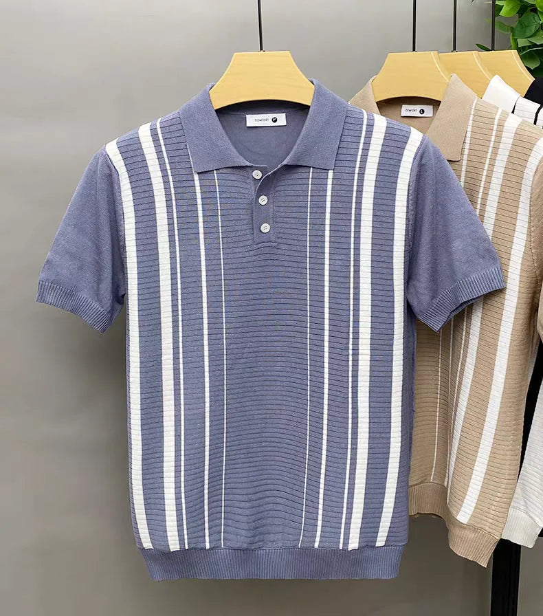 Men's Vintage Stripe Polo Shirt