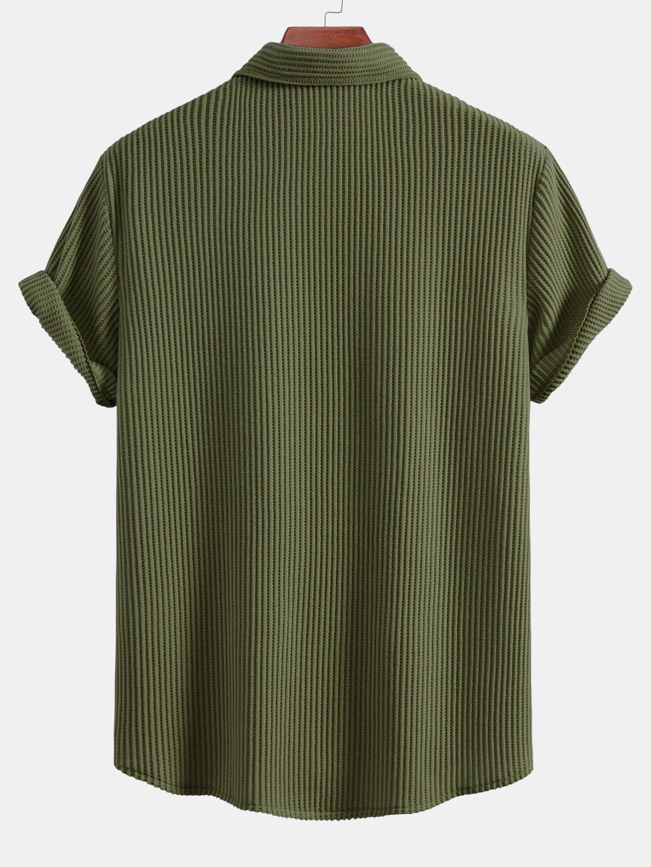 Men's Waffle Button-Up Shirt for Casual Wear