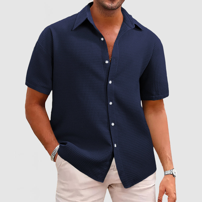 Men's Waffle Knit Casual Shirt