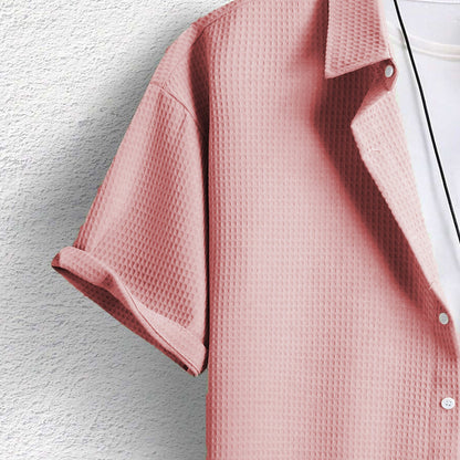 Men's Waffle Knit Casual Shirt
