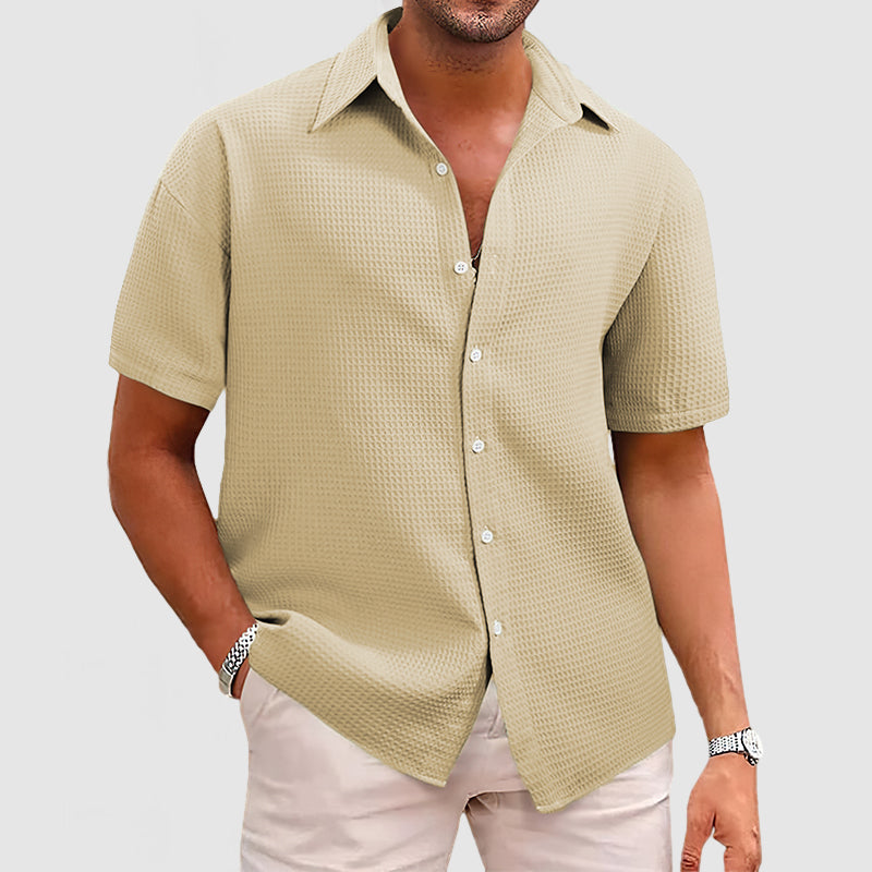 Men's Waffle Knit Casual Shirt