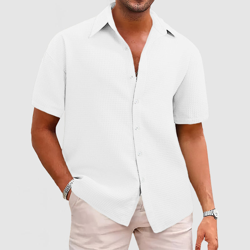 Men's Waffle Knit Casual Shirt