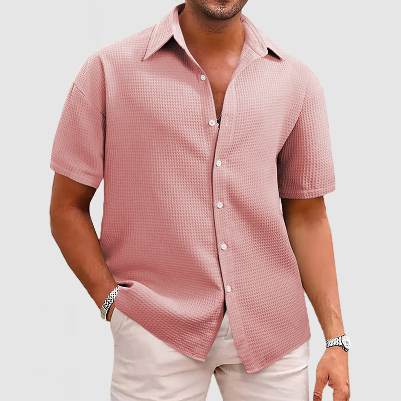 Men's Waffle Knit Casual Shirt