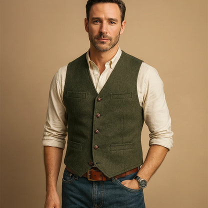 Men's Waistcoat with Button Closure for Formal and Casual Wear