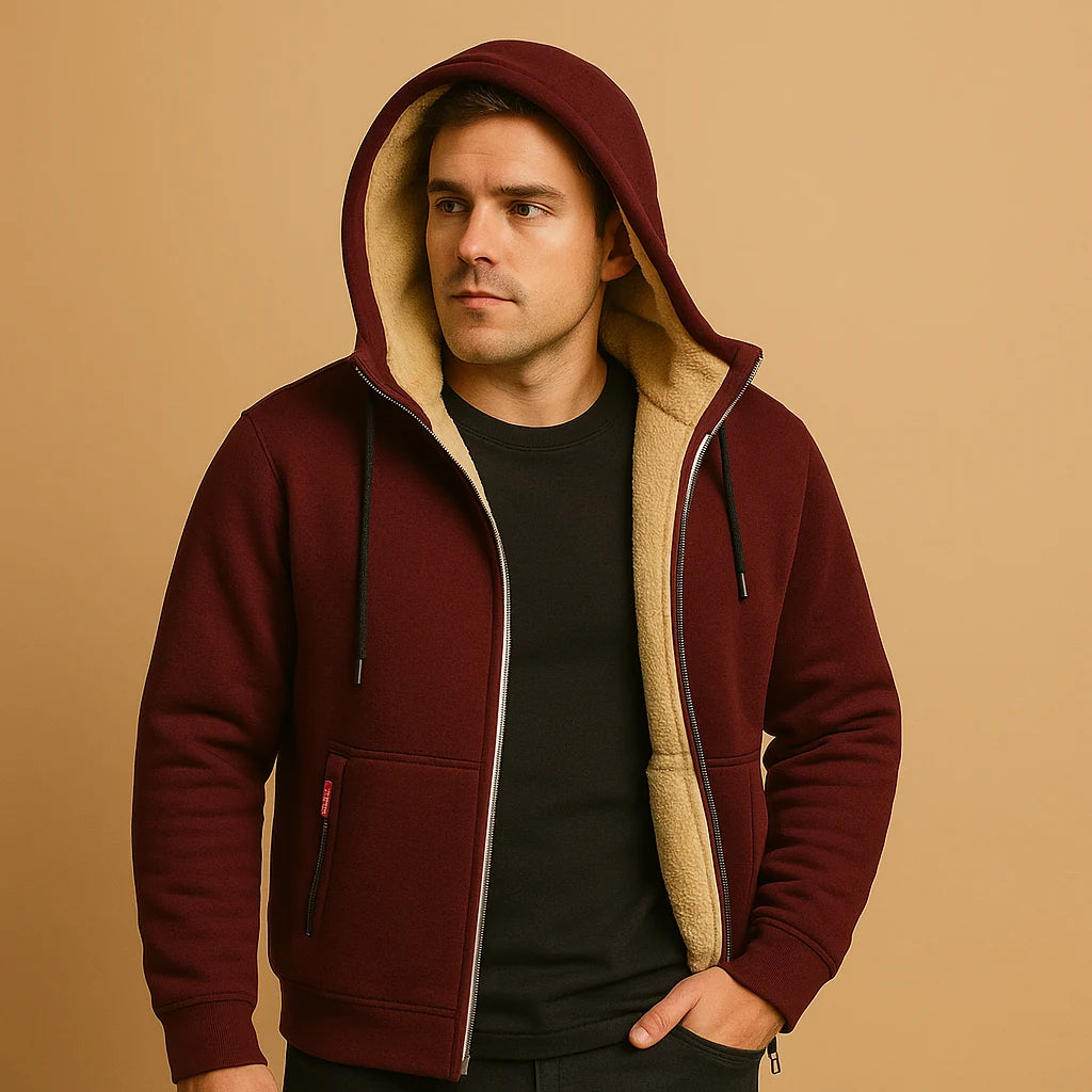 Men's Warm Zip-Up Hoodie