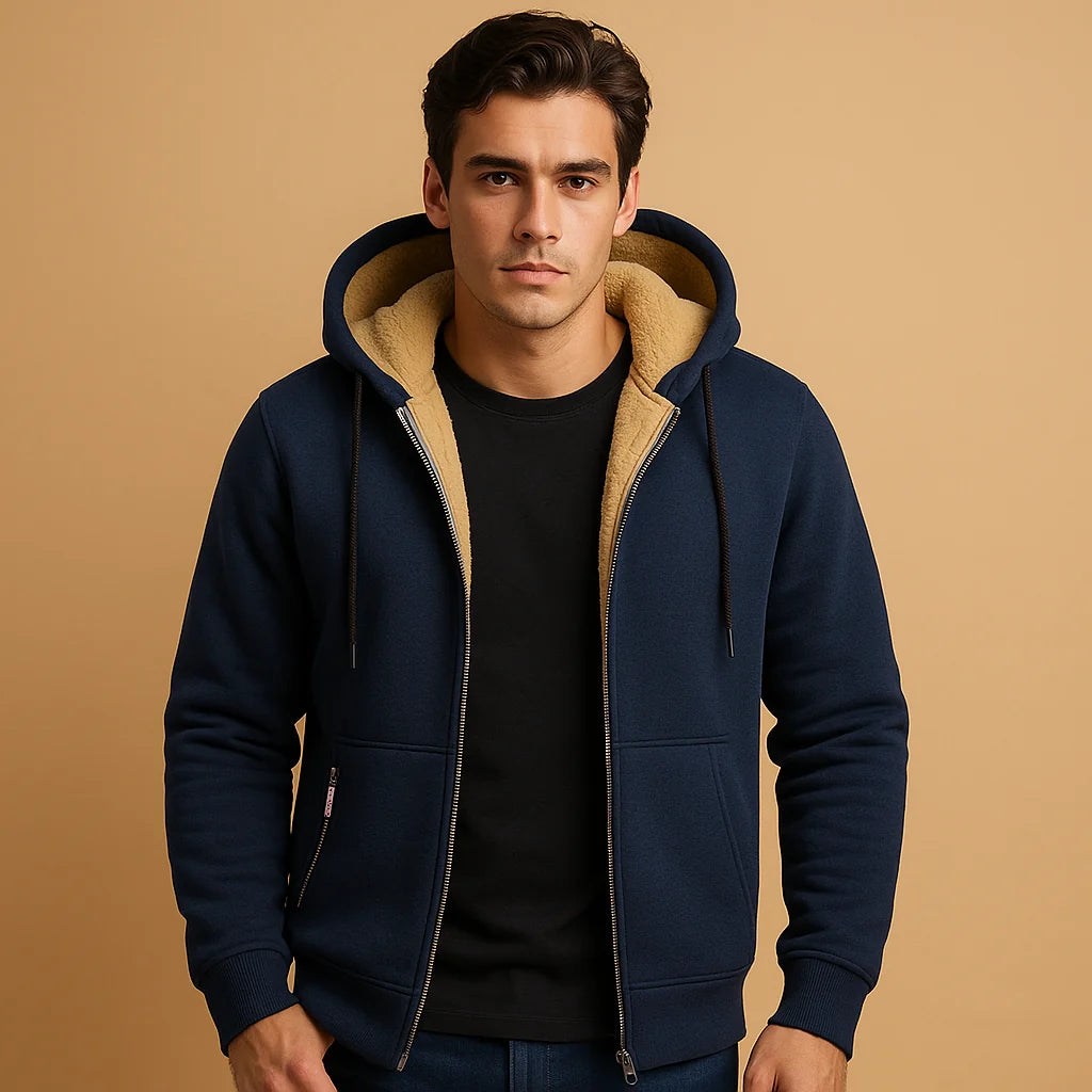 Men's Warm Zip-Up Hoodie