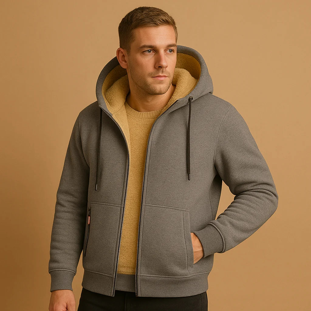Men's Warm Zip-Up Hoodie