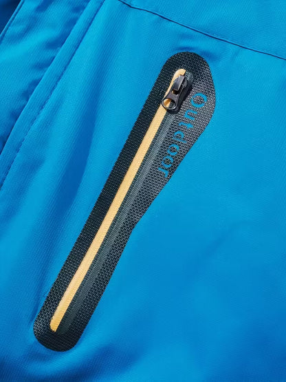Men's Waterproof Outdoor Jacket with Hood and Fleece Lining