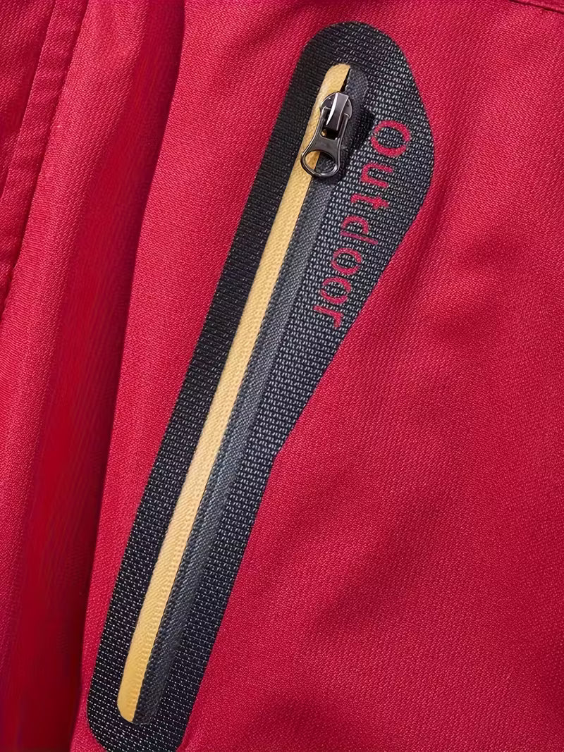 Men's Waterproof Outdoor Jacket with Hood and Fleece Lining