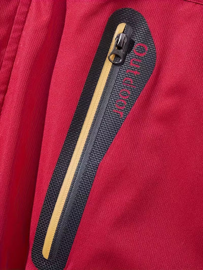 Men's Waterproof Outdoor Jacket with Hood and Fleece Lining