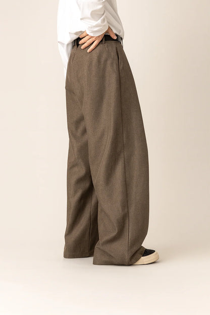 Men's Wide Leg Pleated Trousers