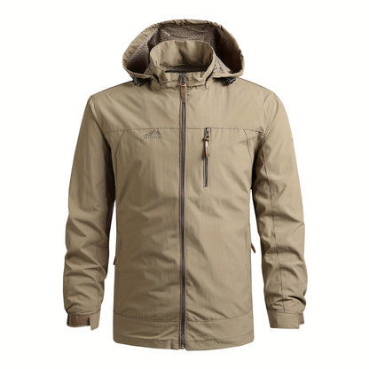 Men's Windbreaker Jacket with Detachable Hood