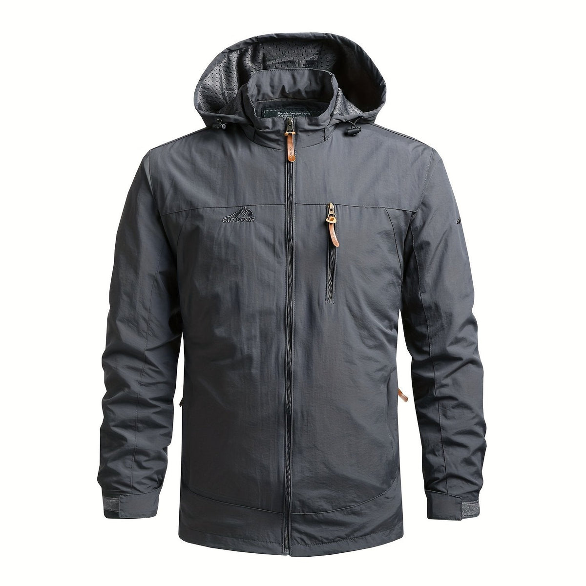 Men's Windbreaker Jacket with Detachable Hood