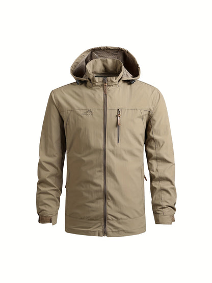 Men's Windbreaker Jacket with Detachable Hood