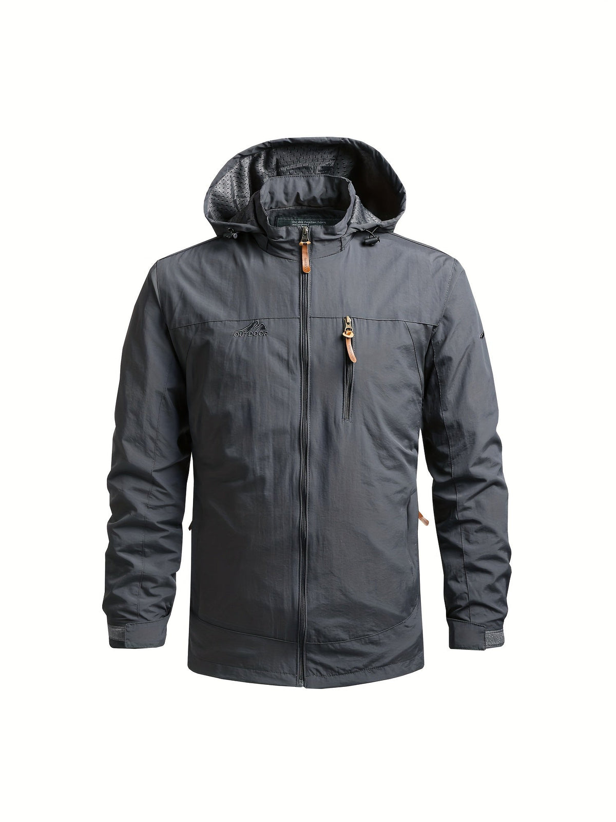 Men's Windbreaker Jacket with Detachable Hood