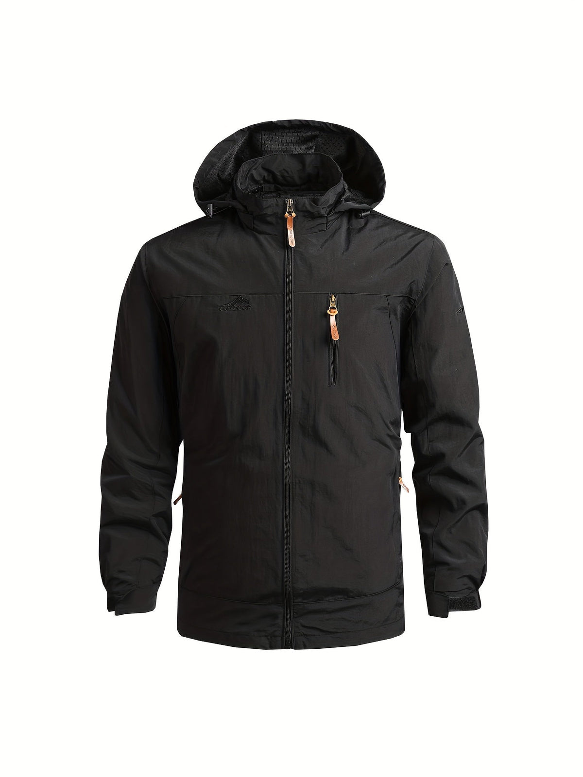 Men's Windbreaker Jacket with Detachable Hood