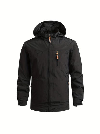 Men's Windbreaker Jacket with Detachable Hood
