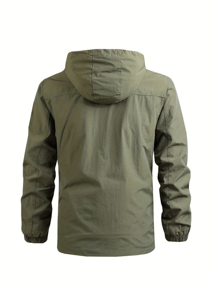 Men's Windbreaker Jacket with Detachable Hood