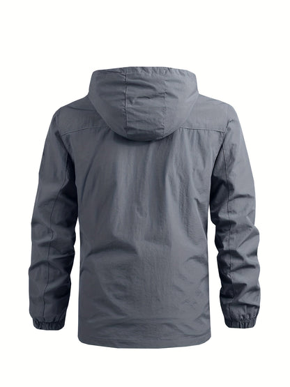 Men's Windbreaker Jacket with Detachable Hood