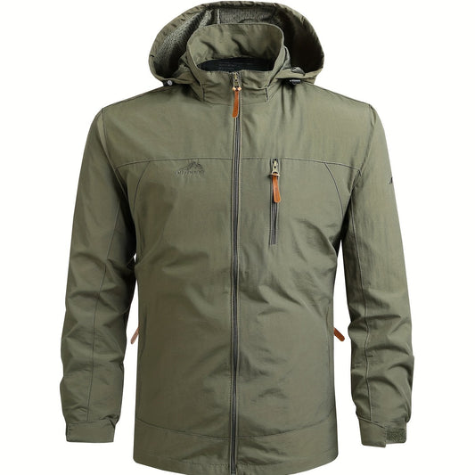 Men's Windbreaker Jacket with Detachable Hood