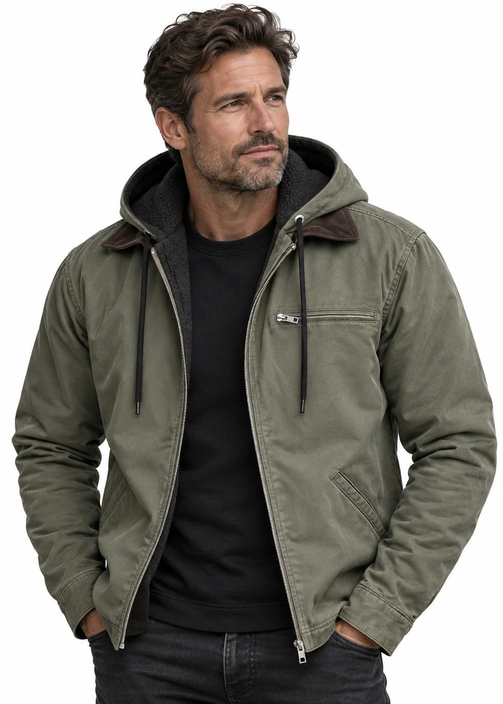 Men's Windproof Jacket with Hood