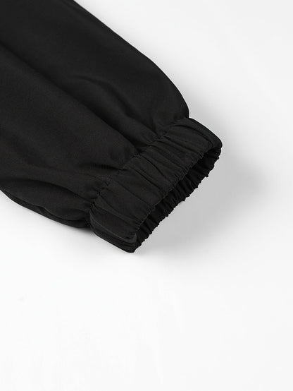 Men's Windproof Jacket with Zipper and Multiple Pockets