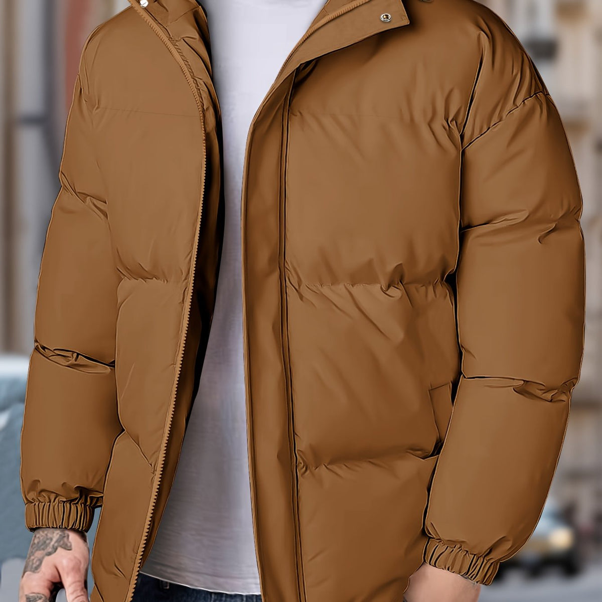 Men's Windproof Winter Jacket with Hood