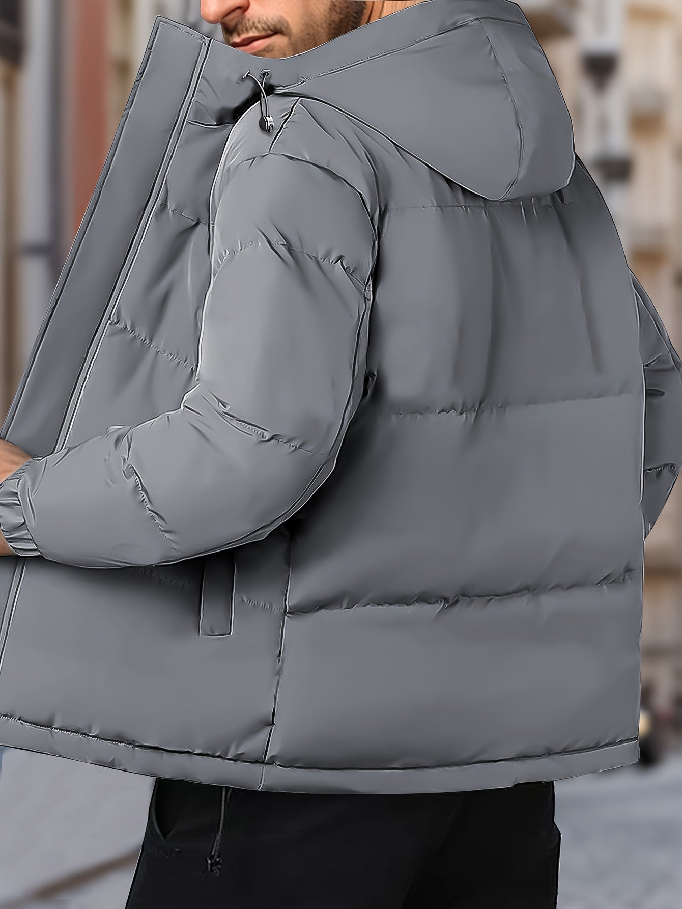 Men's Windproof Winter Jacket with Hood