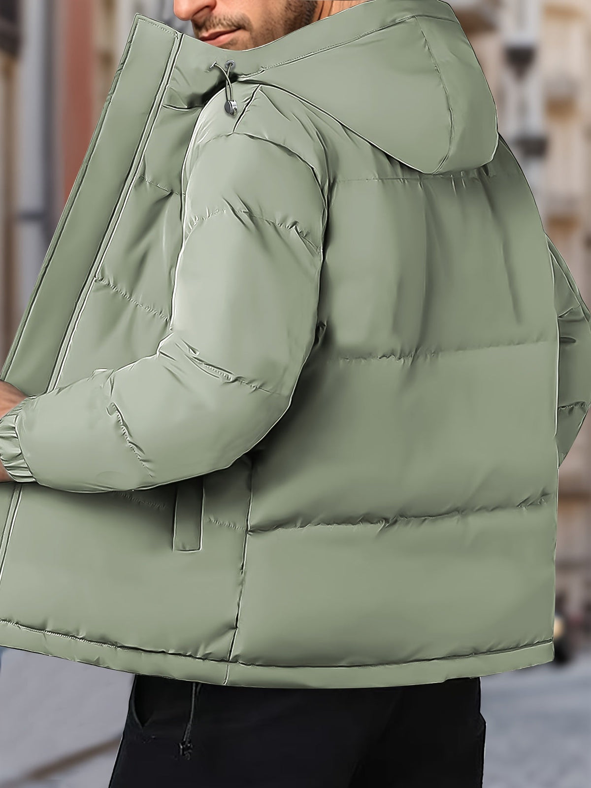 Men's Windproof Winter Jacket with Hood