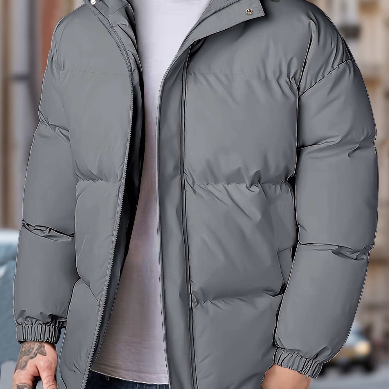 Men's Windproof Winter Jacket with Hood
