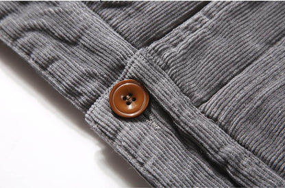 Men's Winter Jacket with Fur Lining and Corduroy Exterior