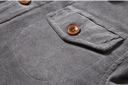 Men's Winter Jacket with Fur Lining and Corduroy Exterior